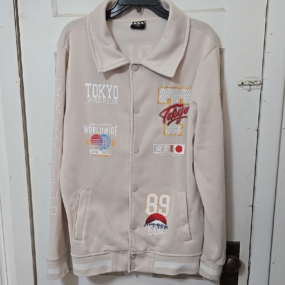 REGSTR Fearless Tokyo Warrior Beige Jacket Snapfront Medium - Picture 1 of 12